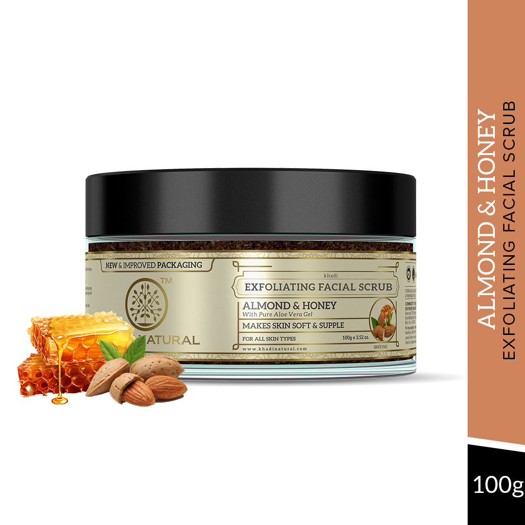 Khadi Natural Almond & Honey Exfoliating Facial Scrub / 100 g