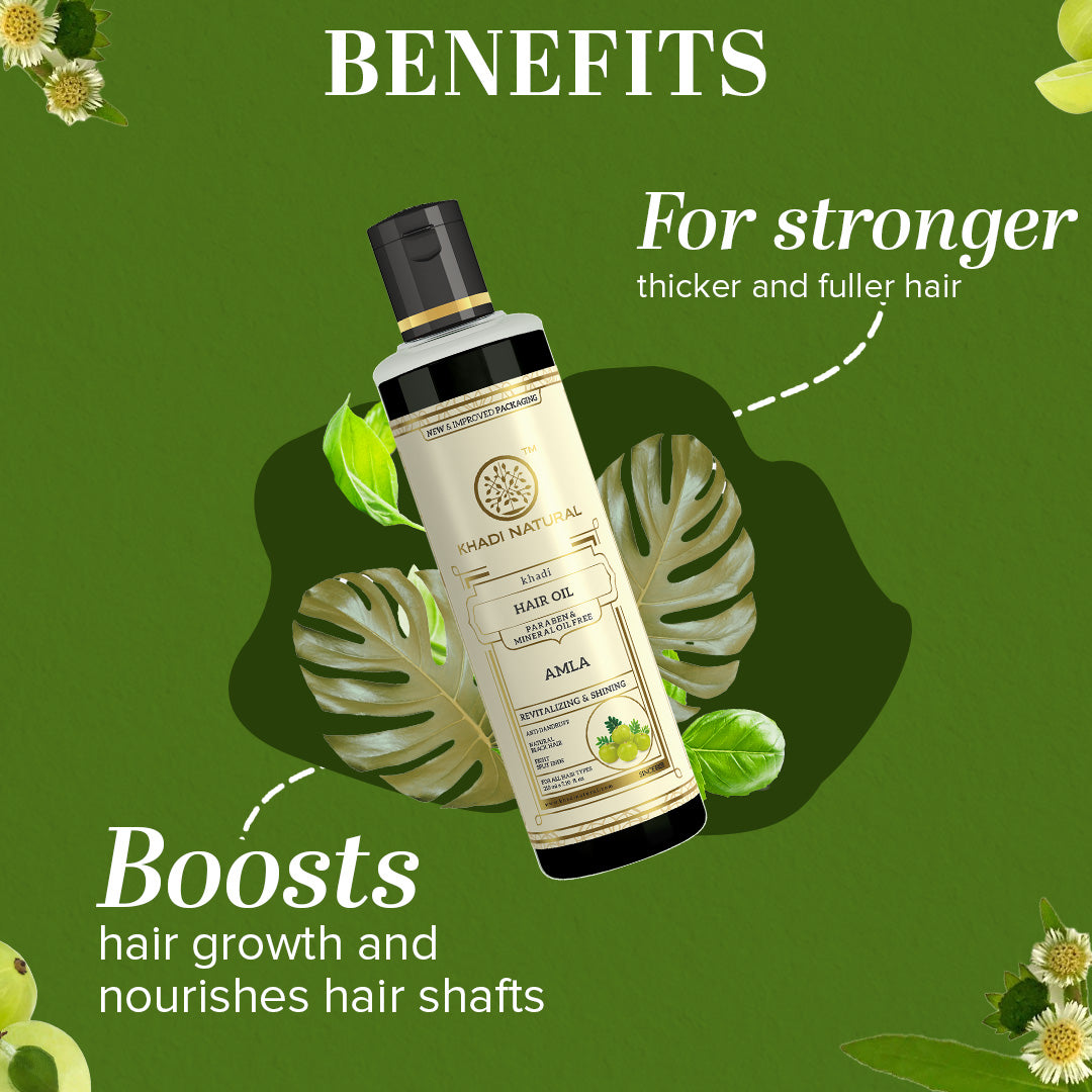 Khadi Natural Pure Amla Hair Oil (Paraben & Mineral Oil Free) - 210 ml
