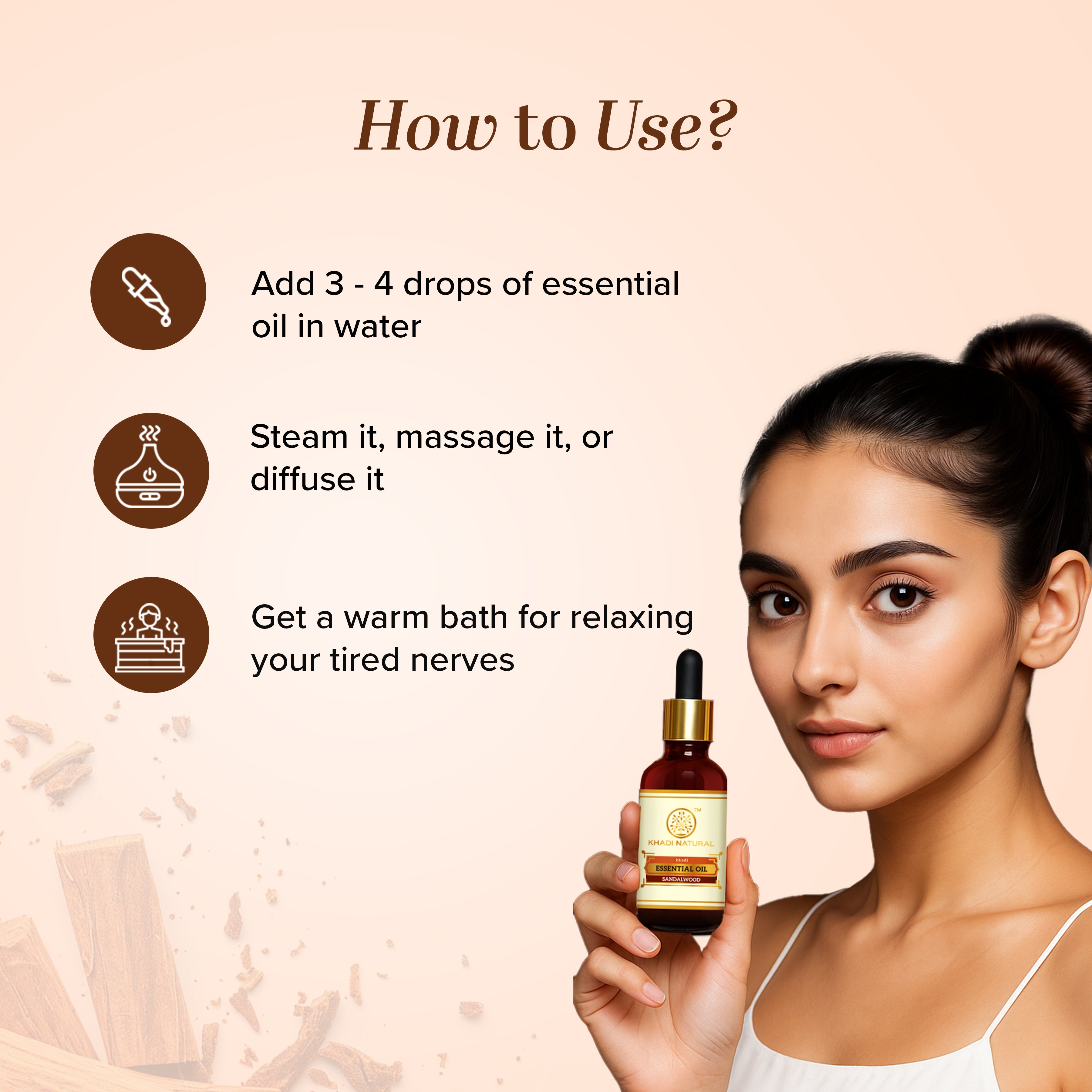 Khadi Natural Sandalwood - Pure Essential Oil - 15 ml