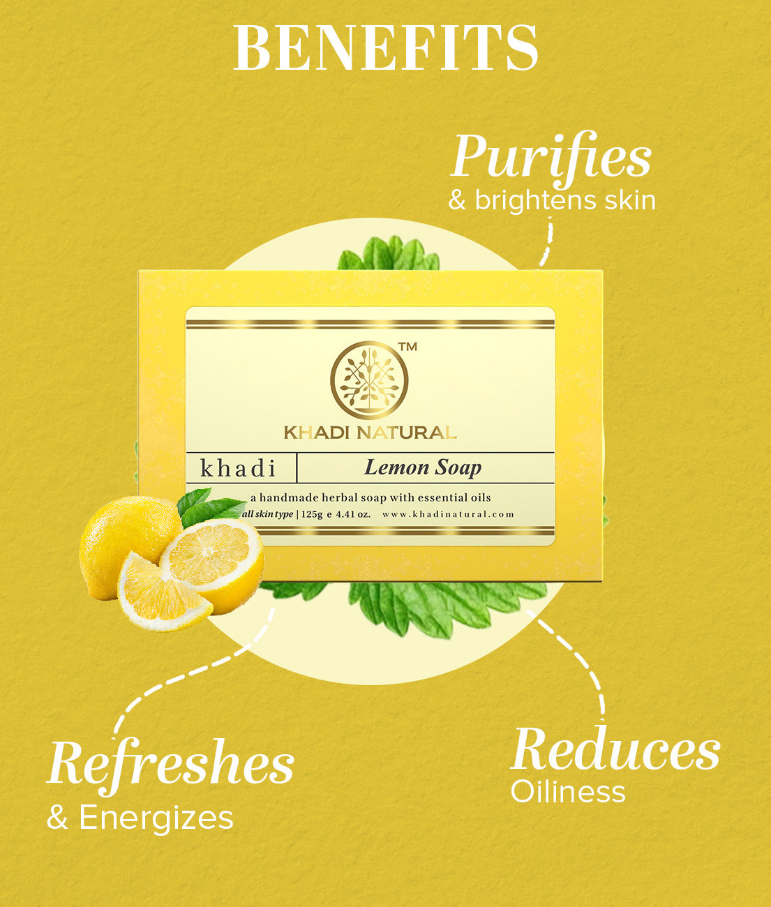 Khadi Natural Herbal Lemon Soap 125g