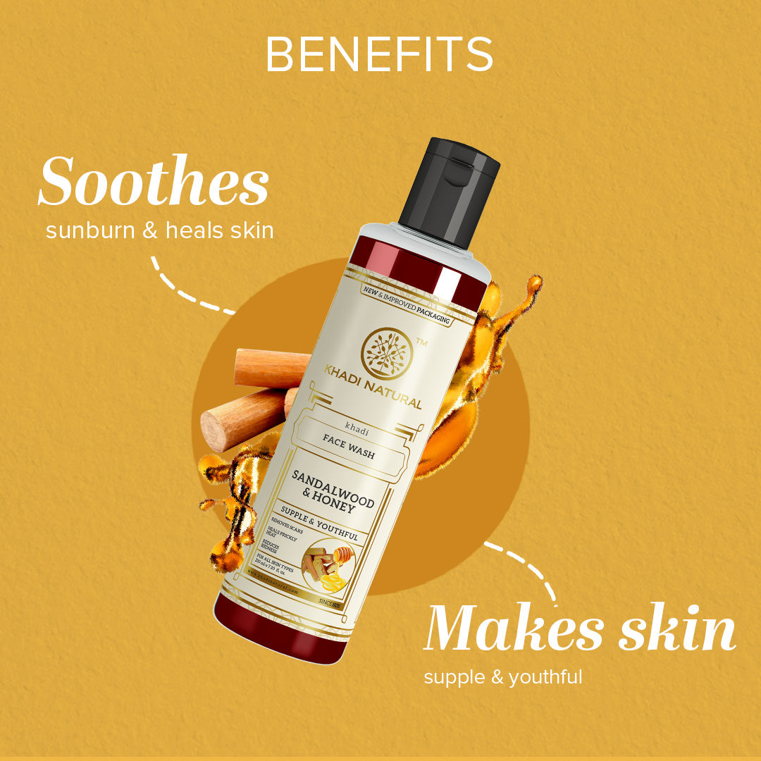 Khadi Natural Sandalwood & Honey Face Wash-210 ml