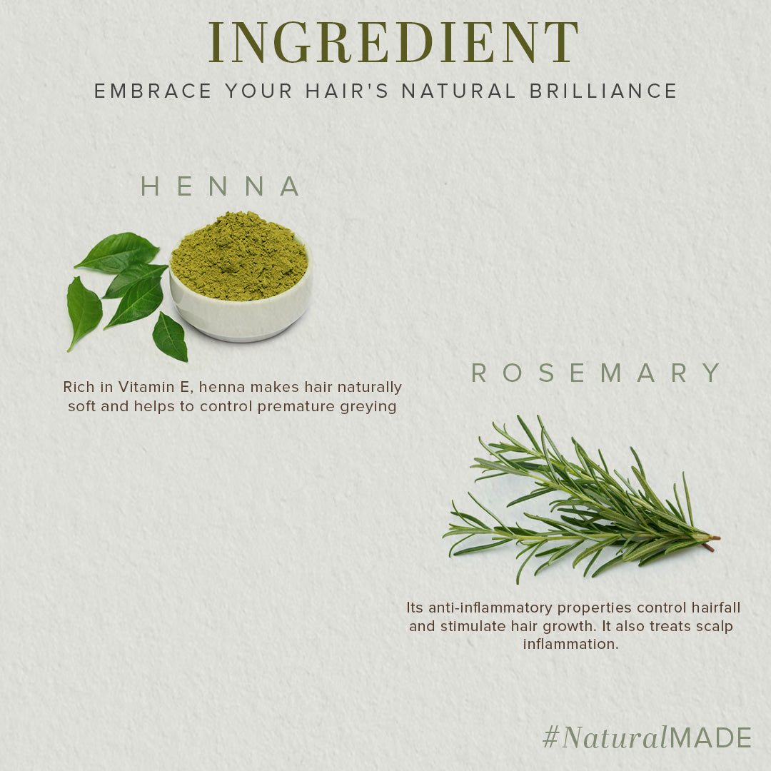 Khadi Natural Henna Rosemary Paraben Mineral Oil Free 210 ml