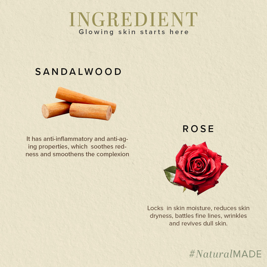 Khadi Natural Sandal & Rose Face Pack - 50 g