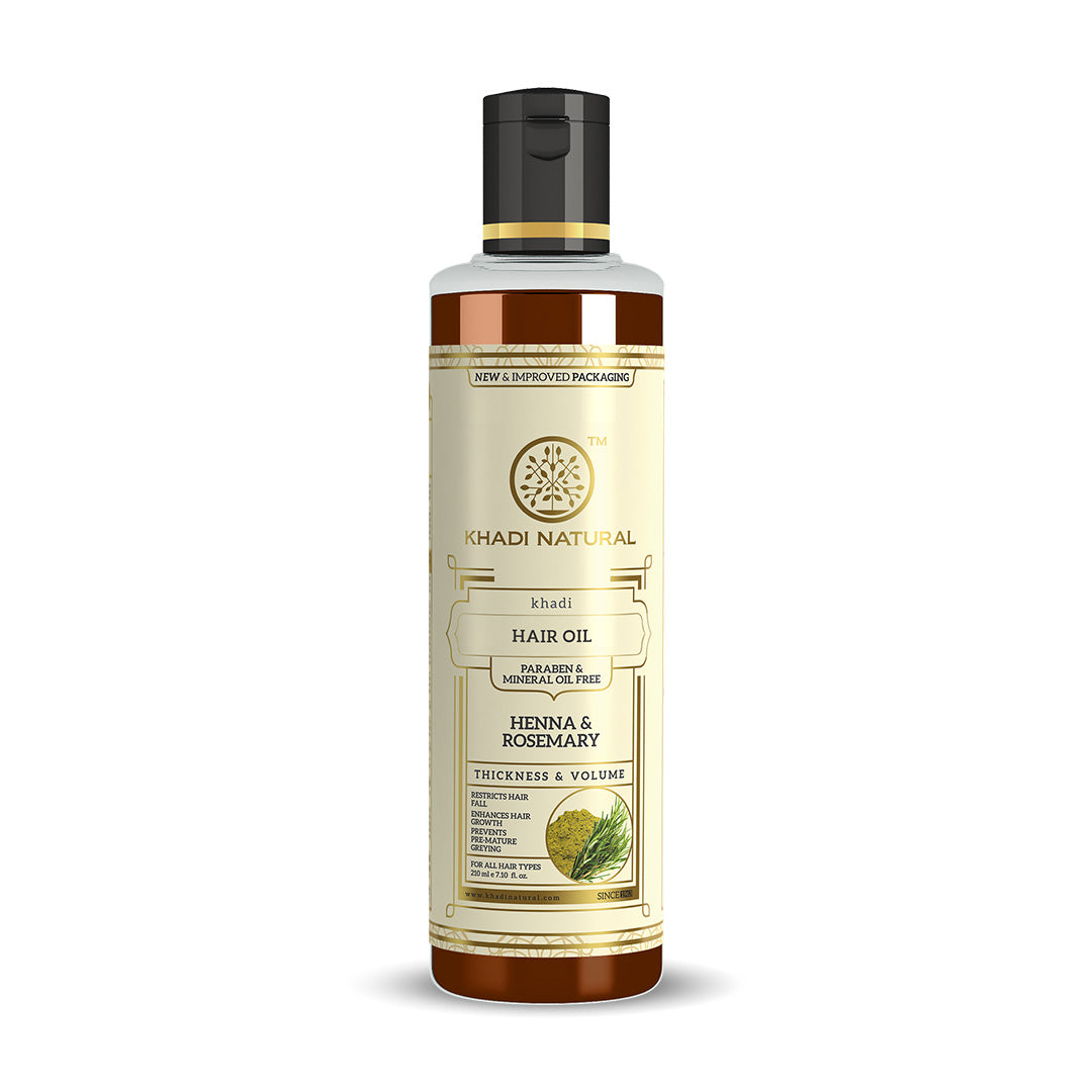 Khadi Natural Henna Rosemary Paraben Mineral Oil Free 210 ml