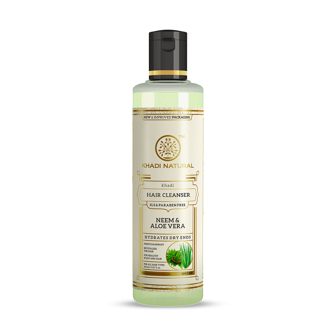 Khadi Natural Neem & Aloevera Herbal Hair Cleanser- Sls & Paraben Free-210 ml