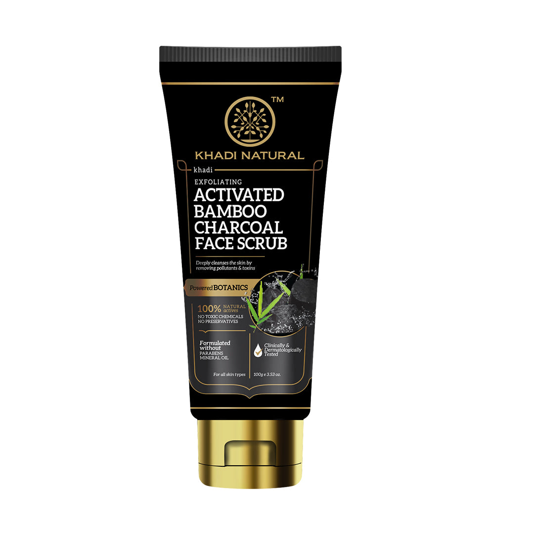 Khadi Natural Activated Bamboo Charcoal Face Scrub 100g