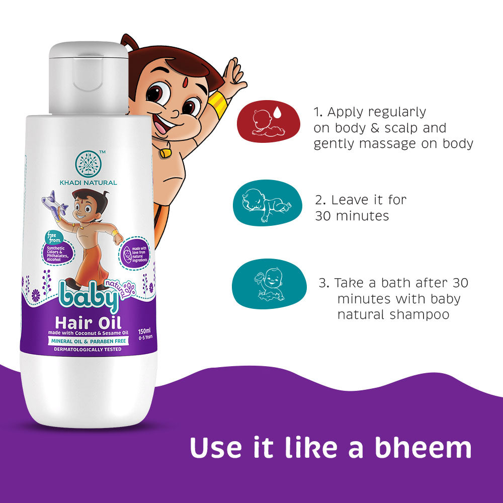 Khadi Natural Chota Bheem Baby Hair Oil With Coconut & Sesame Oil-150 ml