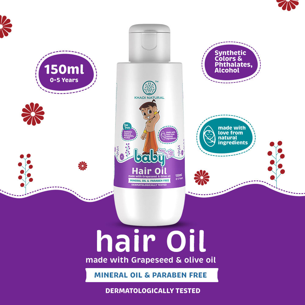 Khadi Natural Baby Hair Oil With Grapeseed & Olive-150 ml