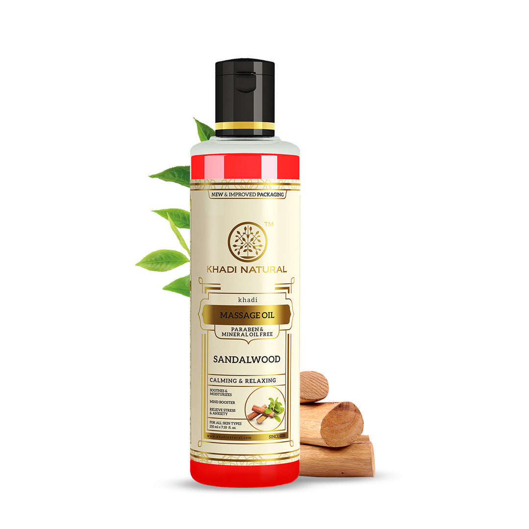 Khadi Natural Sandalwood Massage Oil- Without Mineral Oil-210 ml