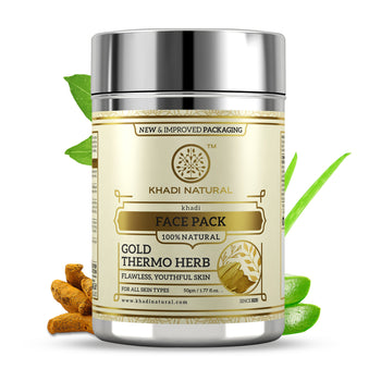 Khadi Natural Gold Thermo Herb (Skin Tightning Face Pack)-100 g