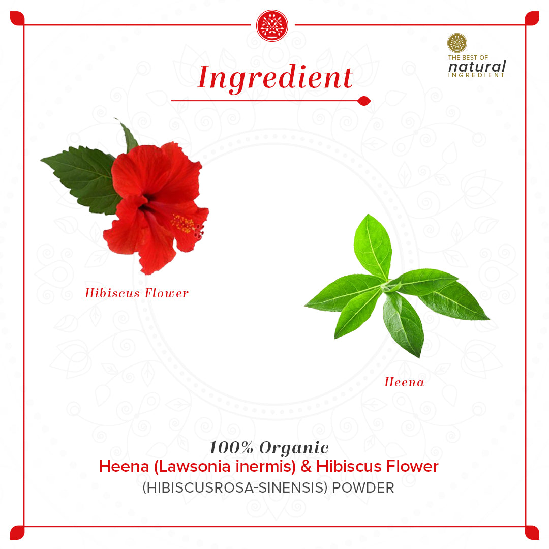 Organic Henna & Hibiscus Flower Powder - 100% Natural-100 g