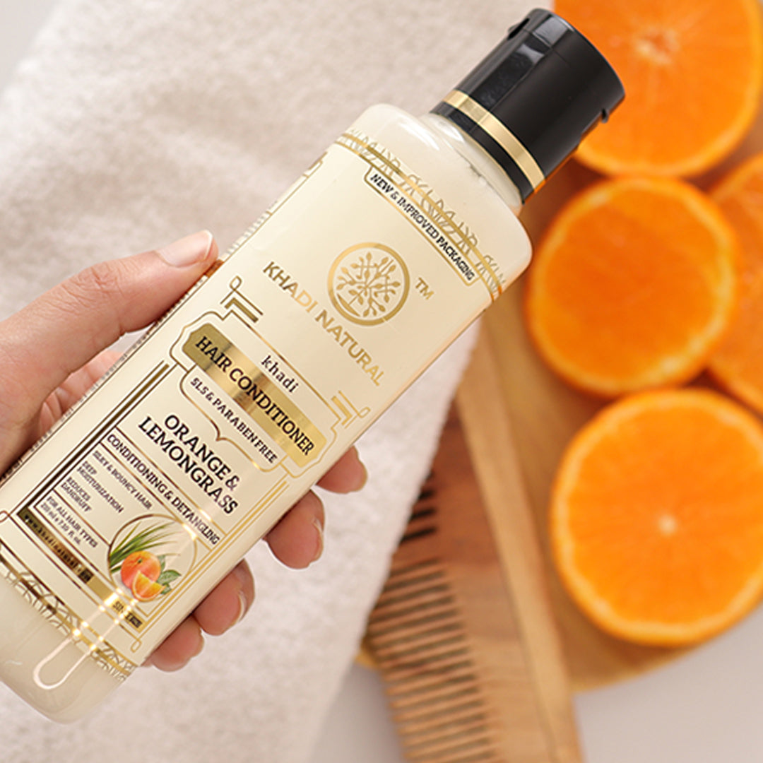 Khadi Natural Herbal Orange Lemongrass Hair Conditioner-210 ml