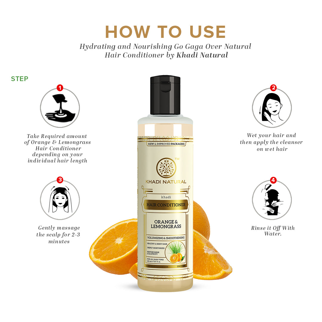 Khadi Natural Herbal Orange Lemongrass Hair Conditioner-210 ml