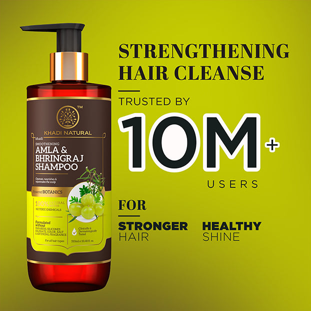 Khadi Natural Amla & Bhringraj Hair Cleanser - SLS, Parabens, Color, Salt & Artificial Fragrance Free - 310ml