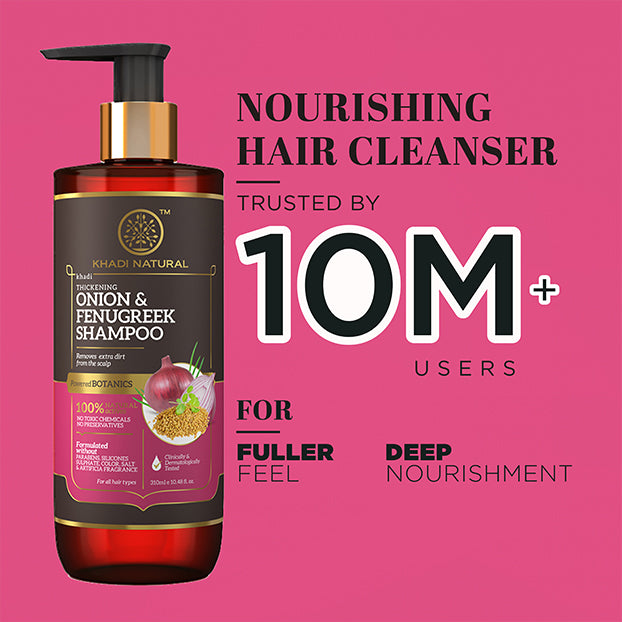 Khadi Natural Onion & Fenugreek Hair Cleanser- Paraben Free - 310ml