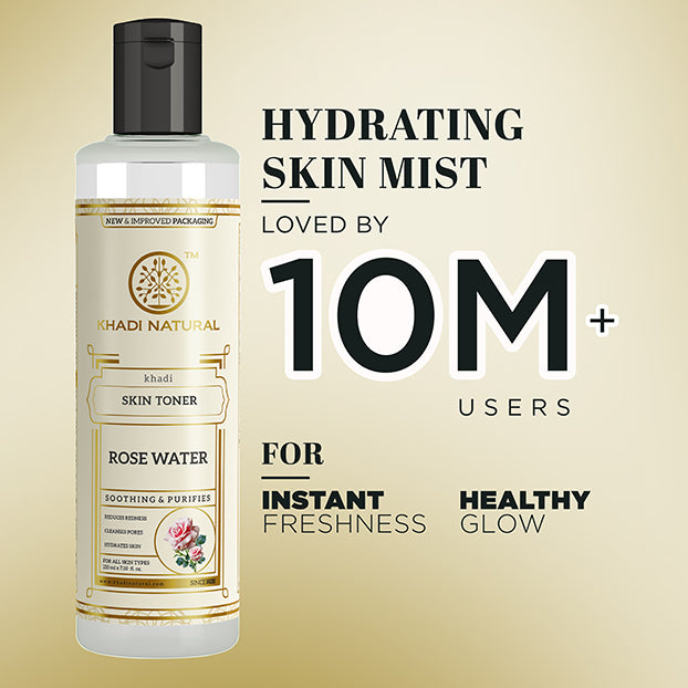 Khadi Natural Pure Rose Water Skin Toner - 210ml