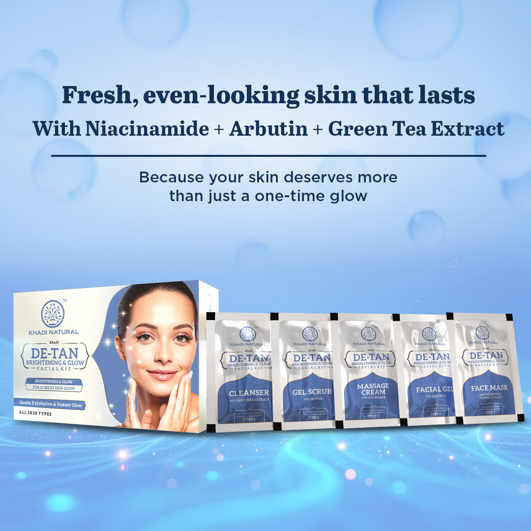 Khadi Natural De-Tan Brightening & Glow Facial Kit - 50gm
