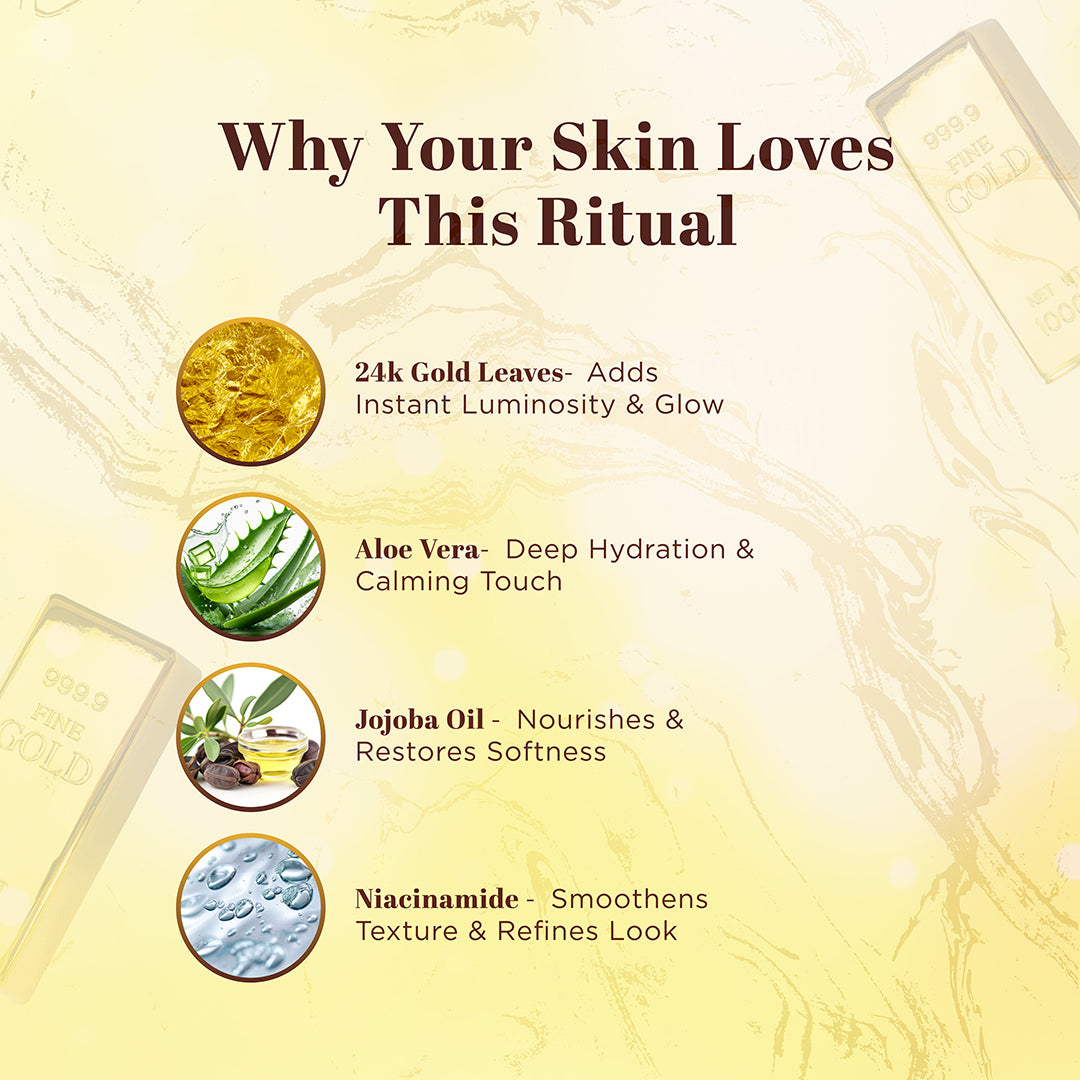 Khadi Natural 24K Gold Radiance Facial Kit - 50gm