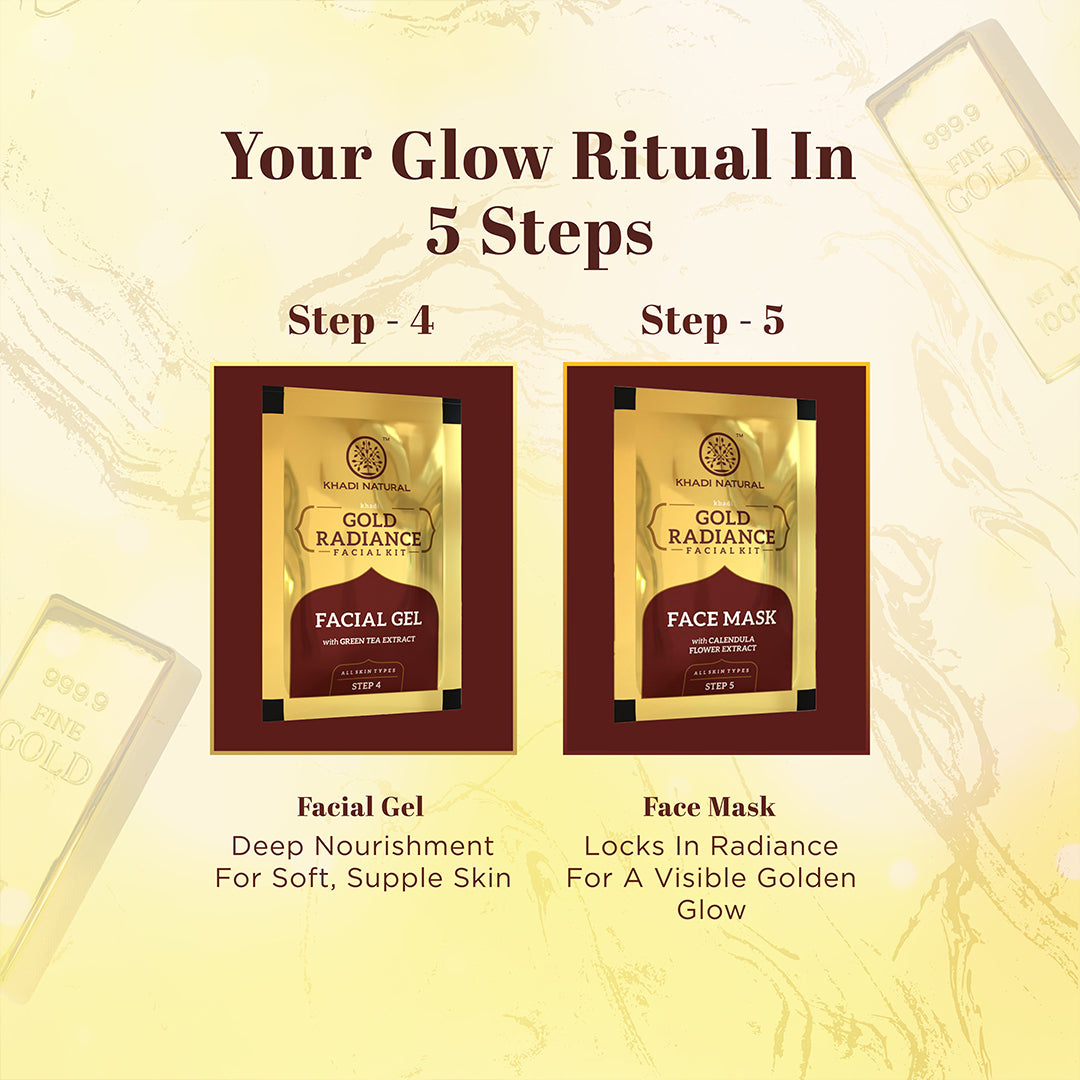 Khadi Natural 24K Gold Radiance Facial Kit - 50gm
