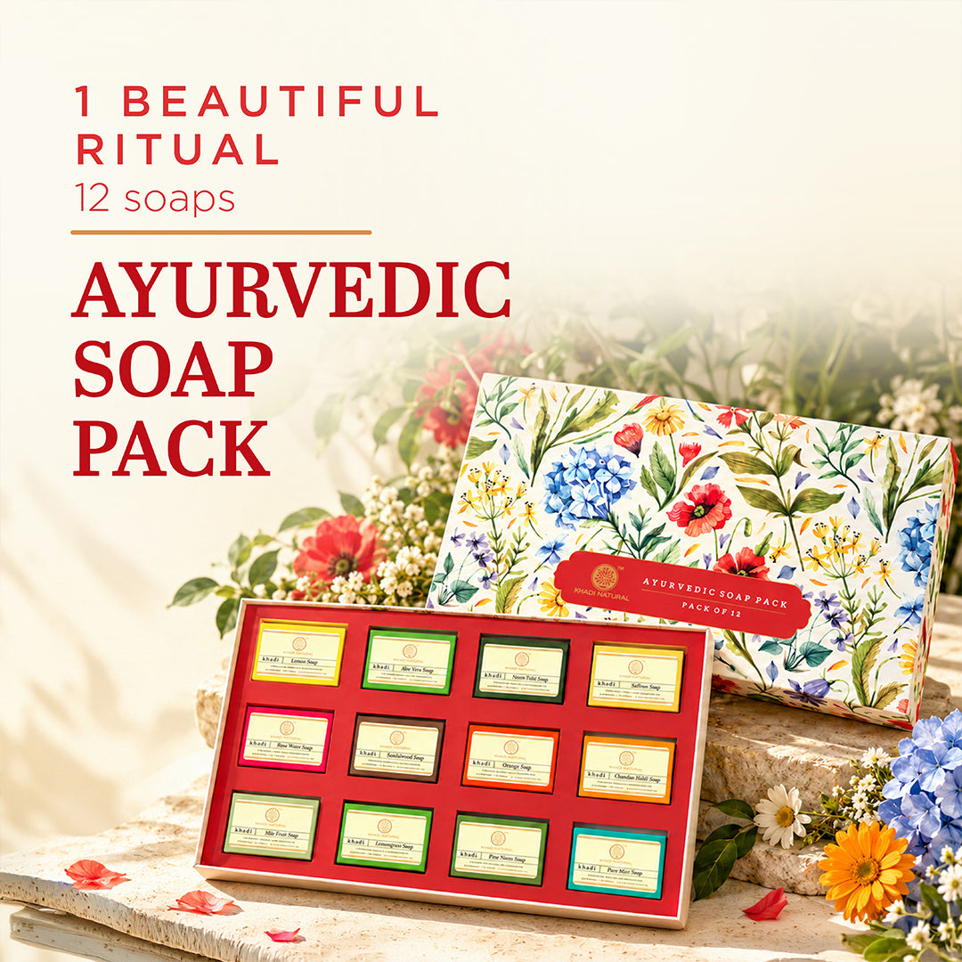 Khadi Natural Handmade Soap Collection ,Pack of 12 (25g Each)