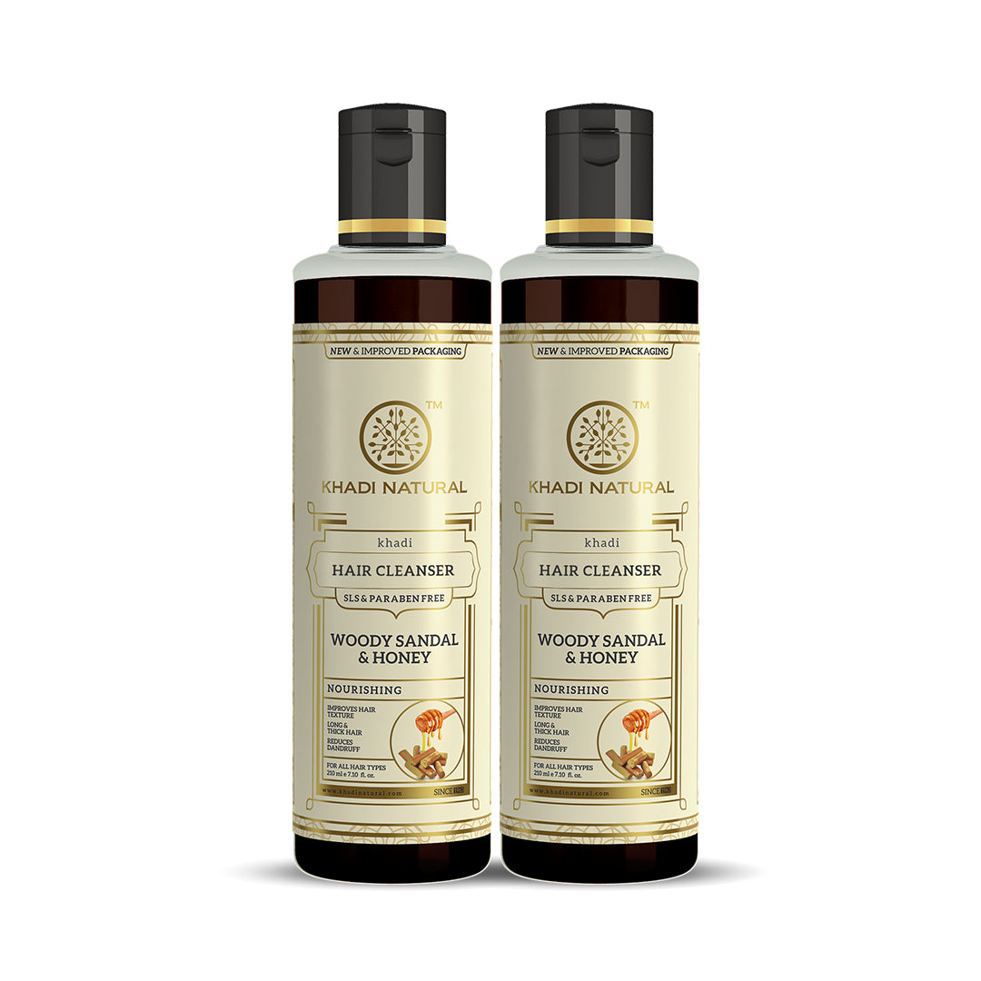 Khadi Natural Shikakai & Honey Cleanser Combo SLS & Paraben Free Pack of 2 - 210ml Each Sale