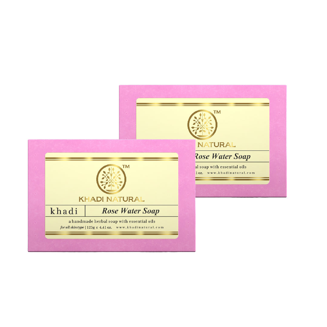Khadi Natural Herbal Rose Water Soap - 125gm