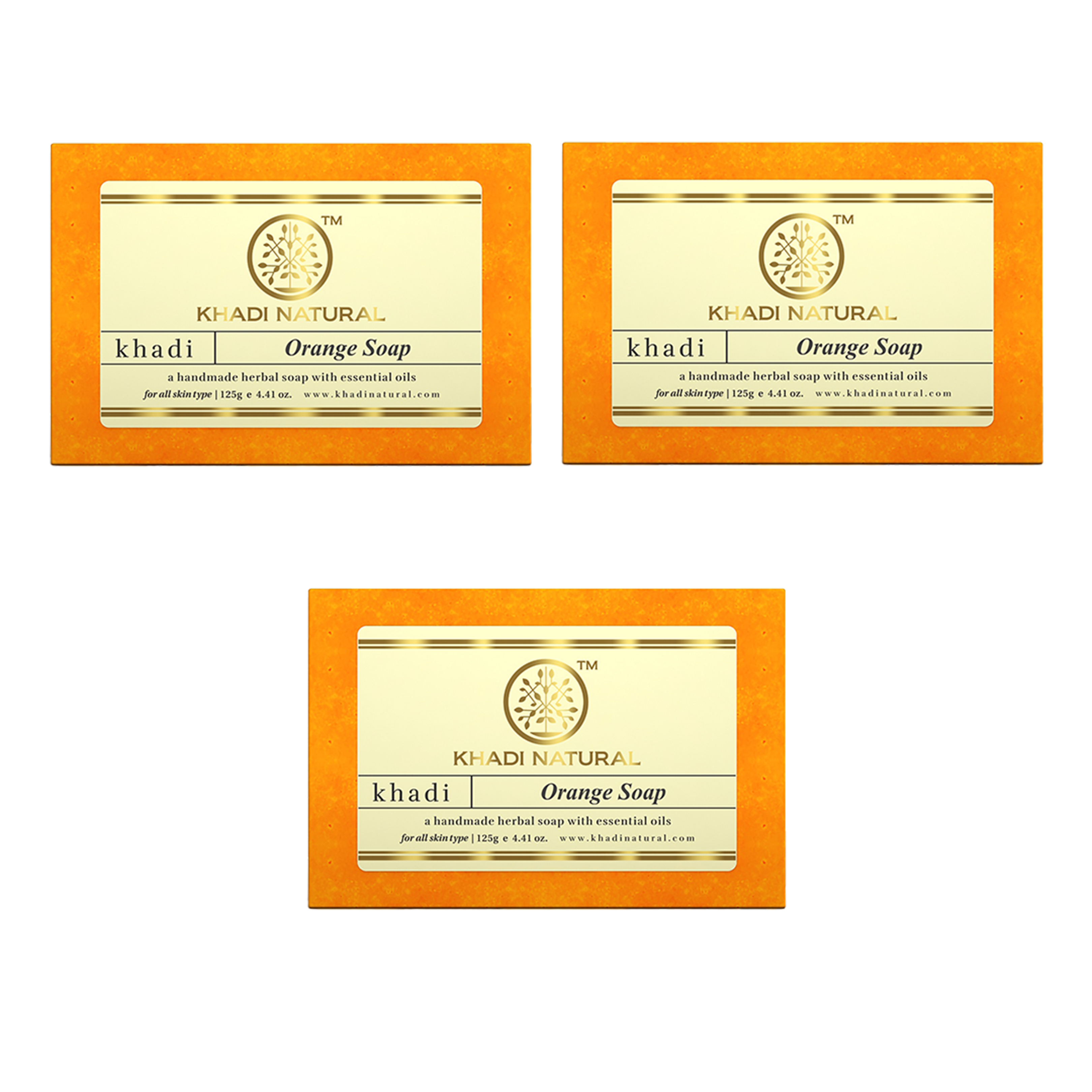 Khadi Natural Orange Soap Combo Pack Of 3 – 125gm Each