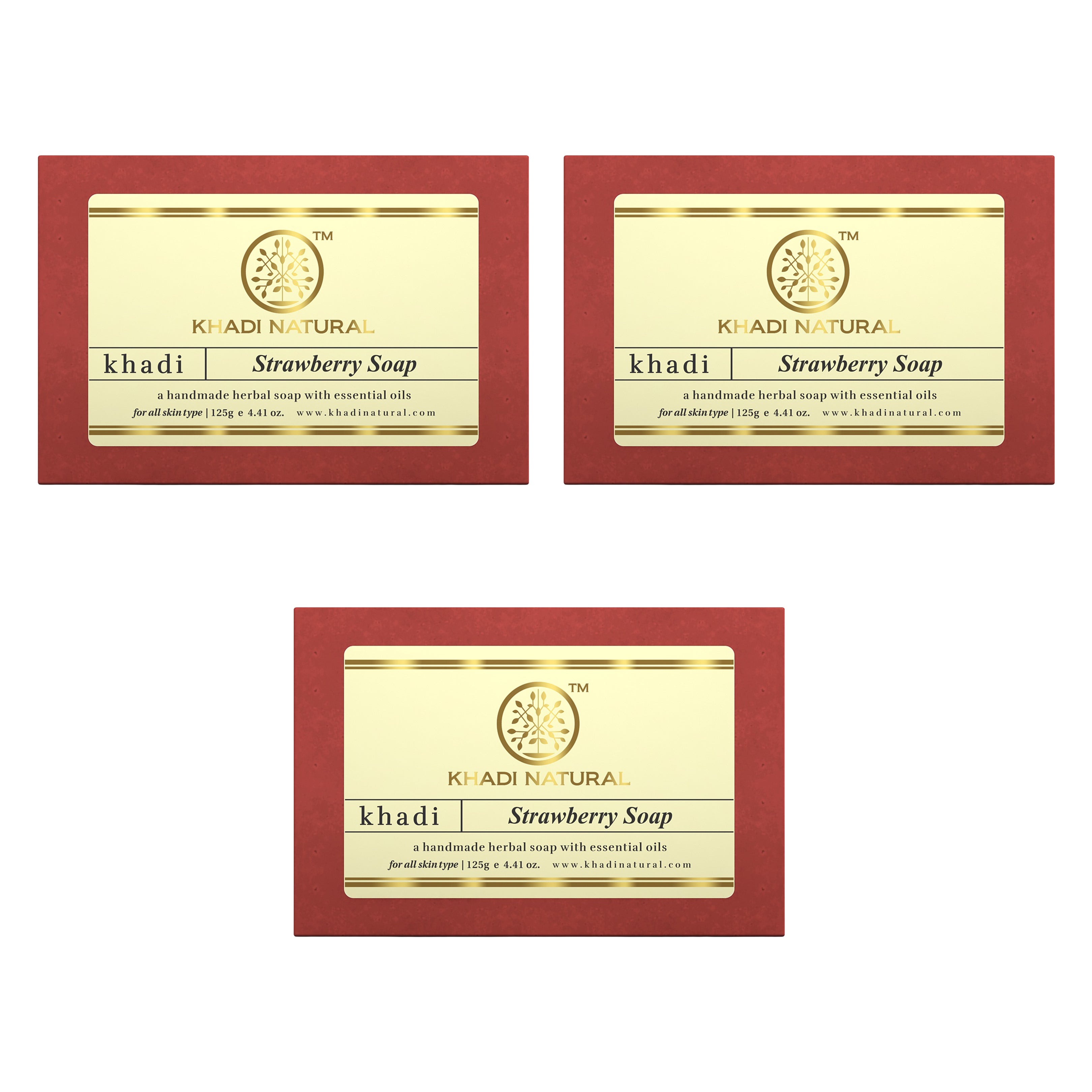 Khadi Natural Strawberry Soap Combo Pack Of 3 – 125gm Each