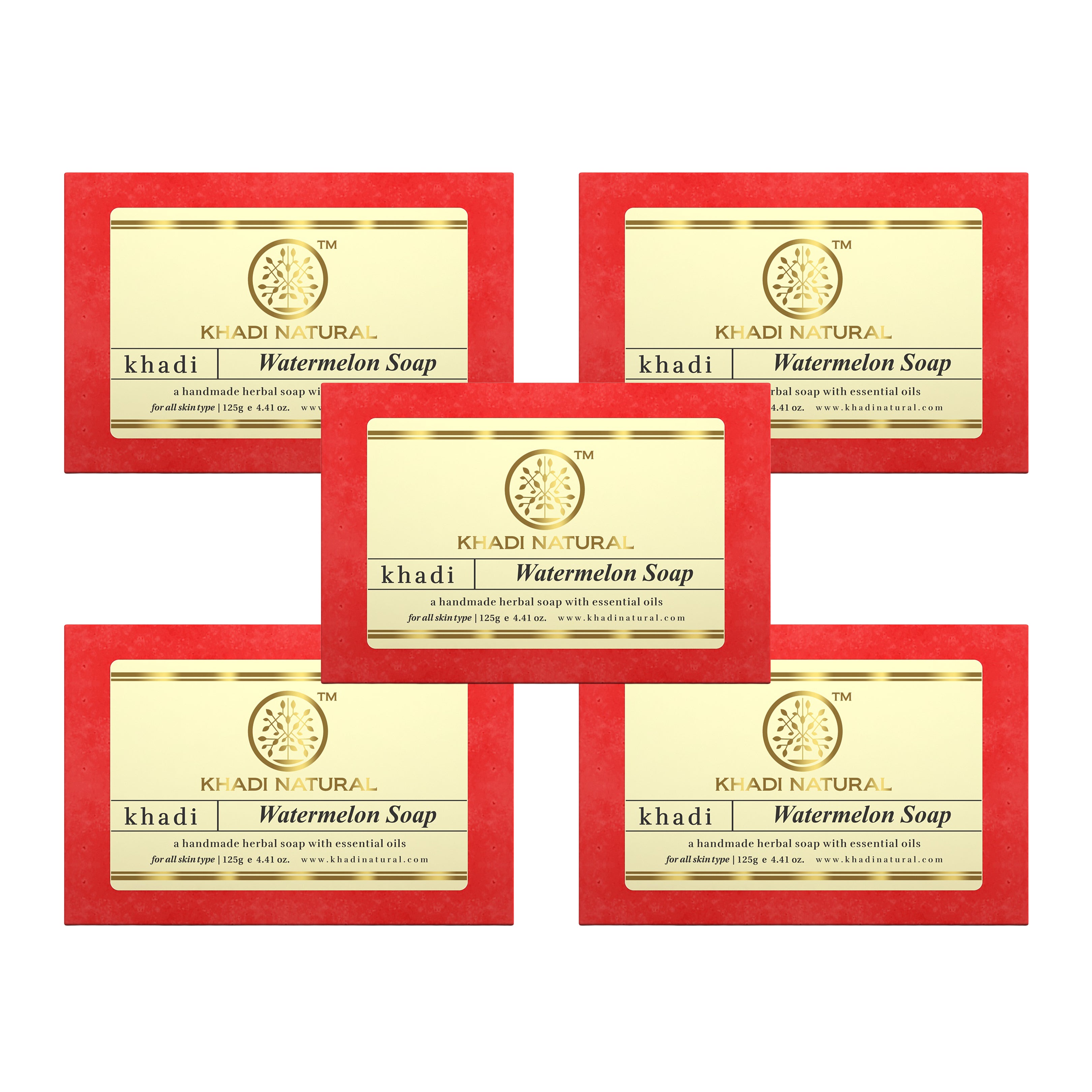 Khadi Natural Herbal Watermelon Soap 125 g (Pack of 5)