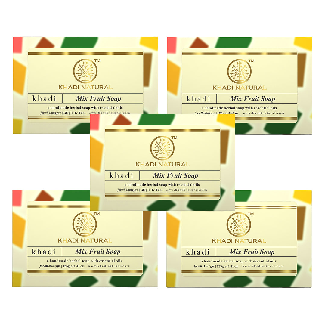 Khadi Natural Mix Fruit Soap 125g (Pack of 5)