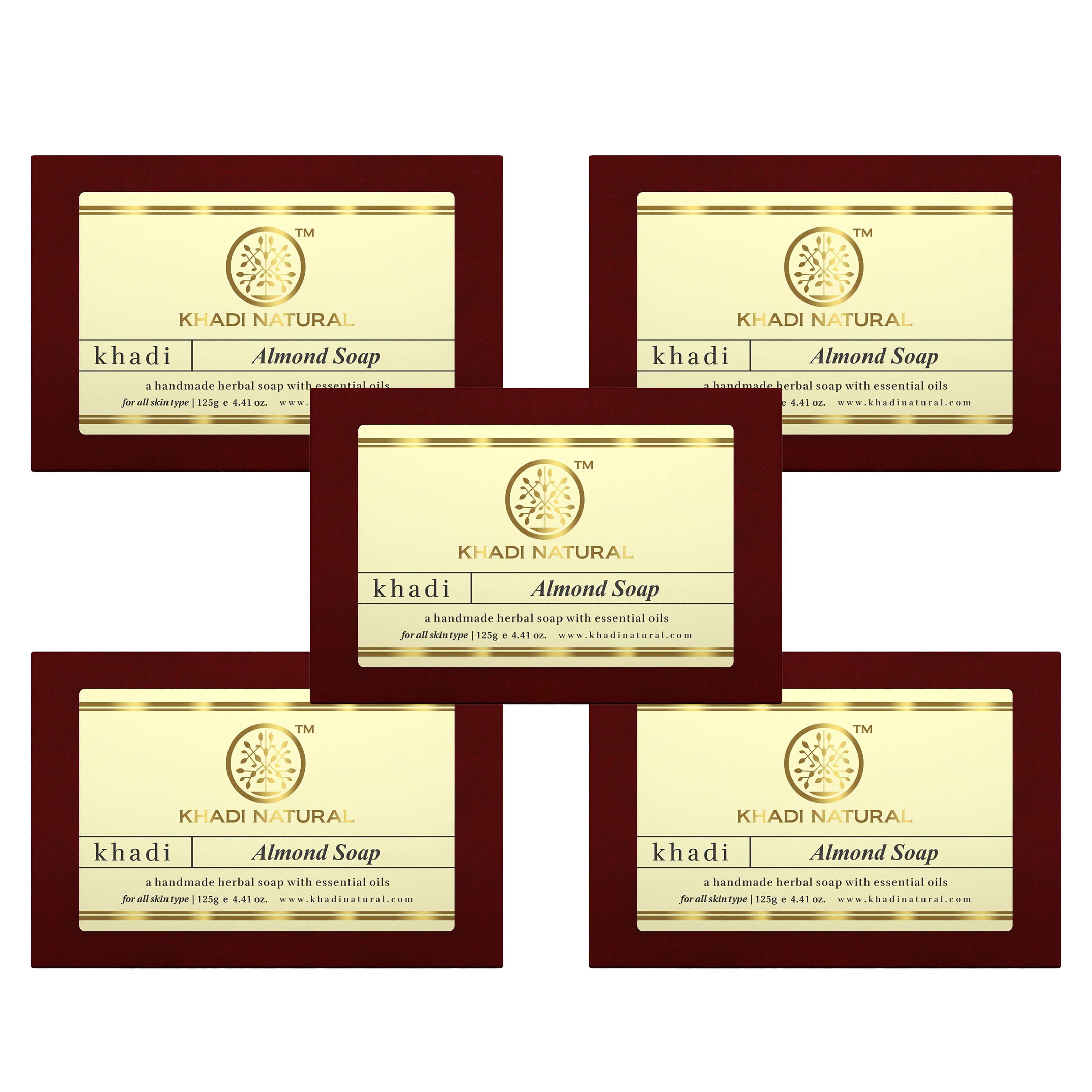 Khadi Natural Almond Soap - 125 g (Pack Of 5)