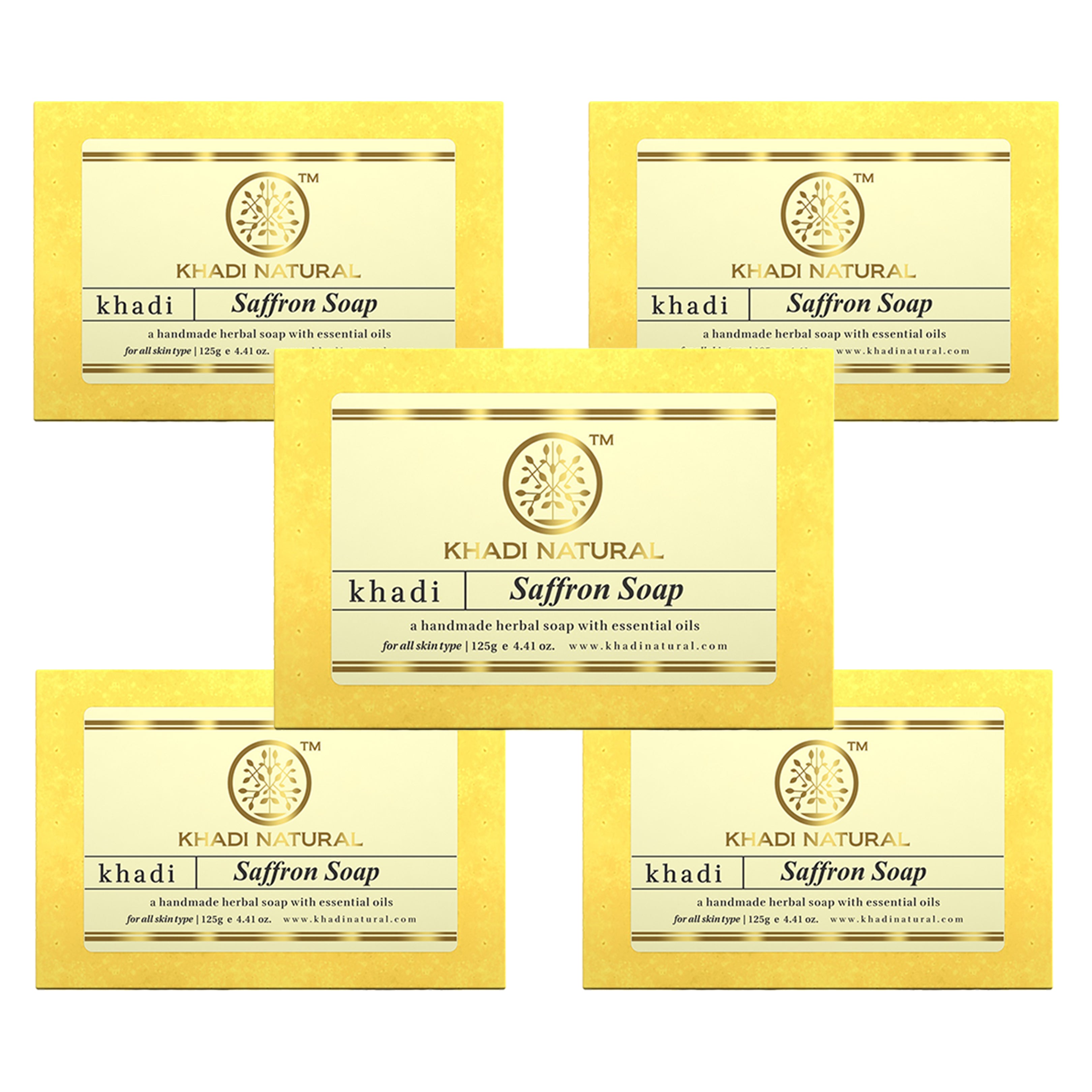 Khadi Natural Saffron Soap Combo Pack Of 5 – 125gm Each