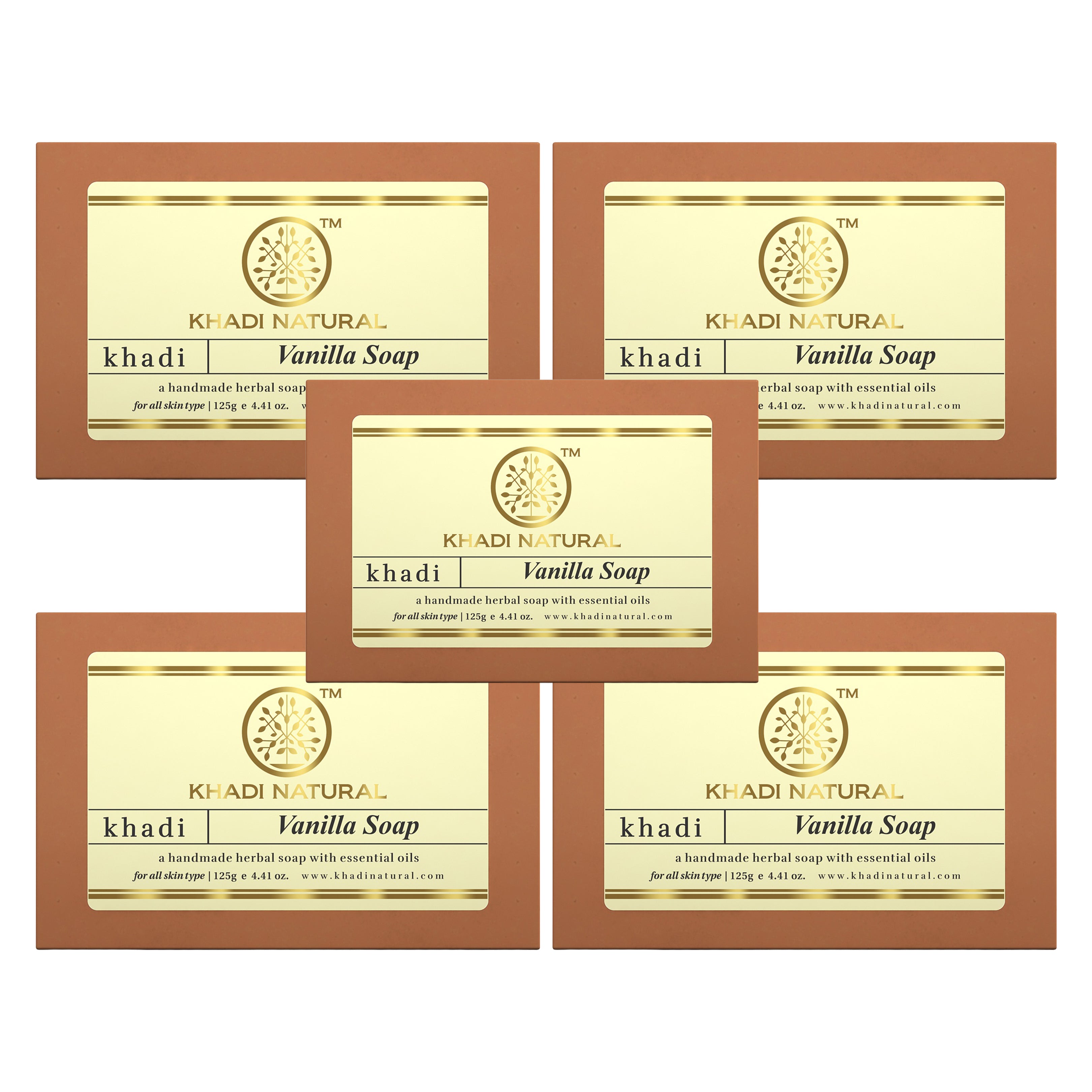 Khadi Natural Vanilla Soap 125g (Pack Of 5)