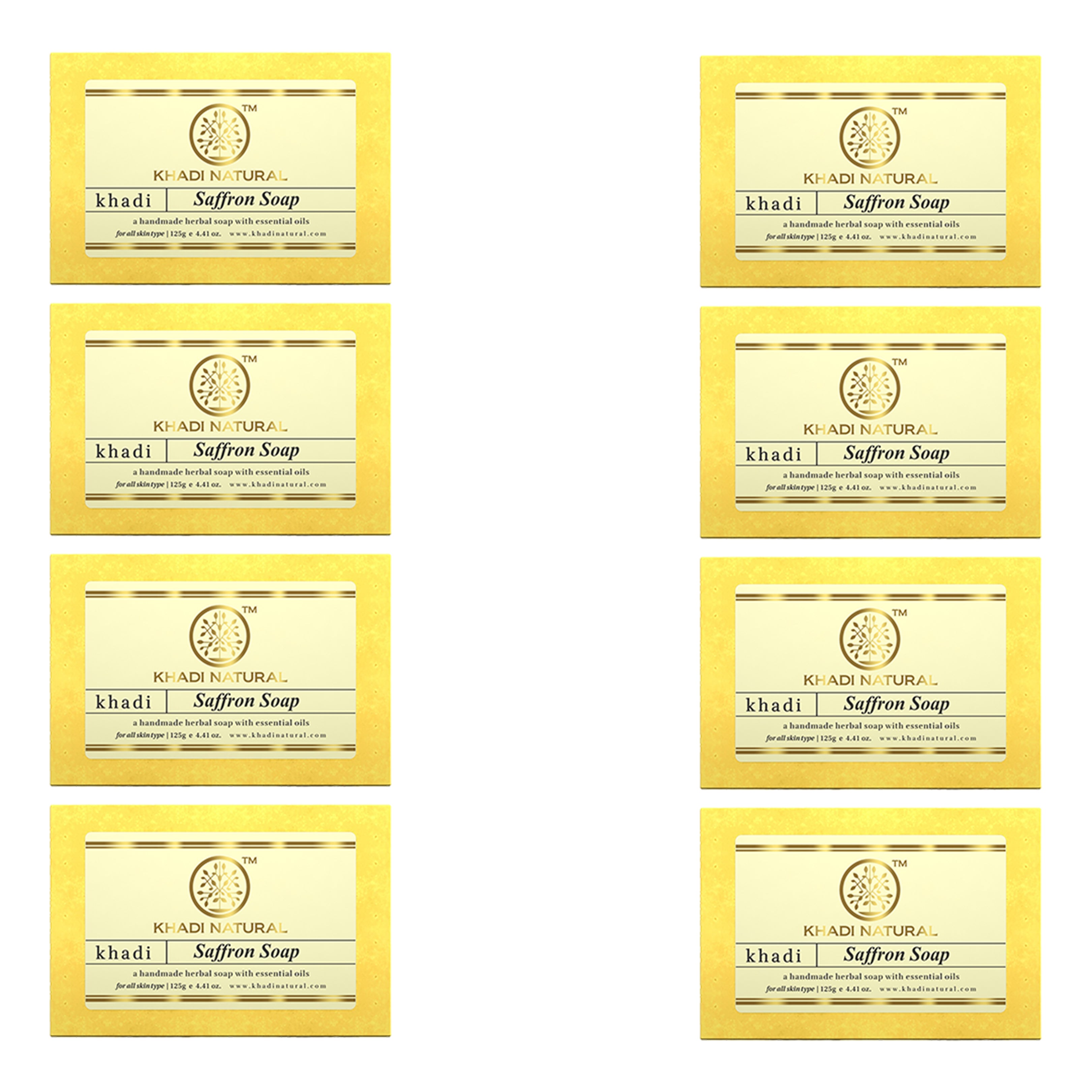 Khadi Natural Saffron Soap 125g (Pack Of 8)