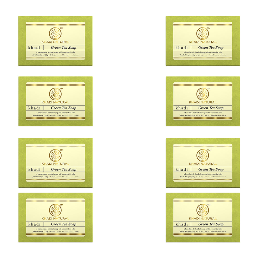 Khadi Natural Green Tea Soap 125 g (Pack of 8)