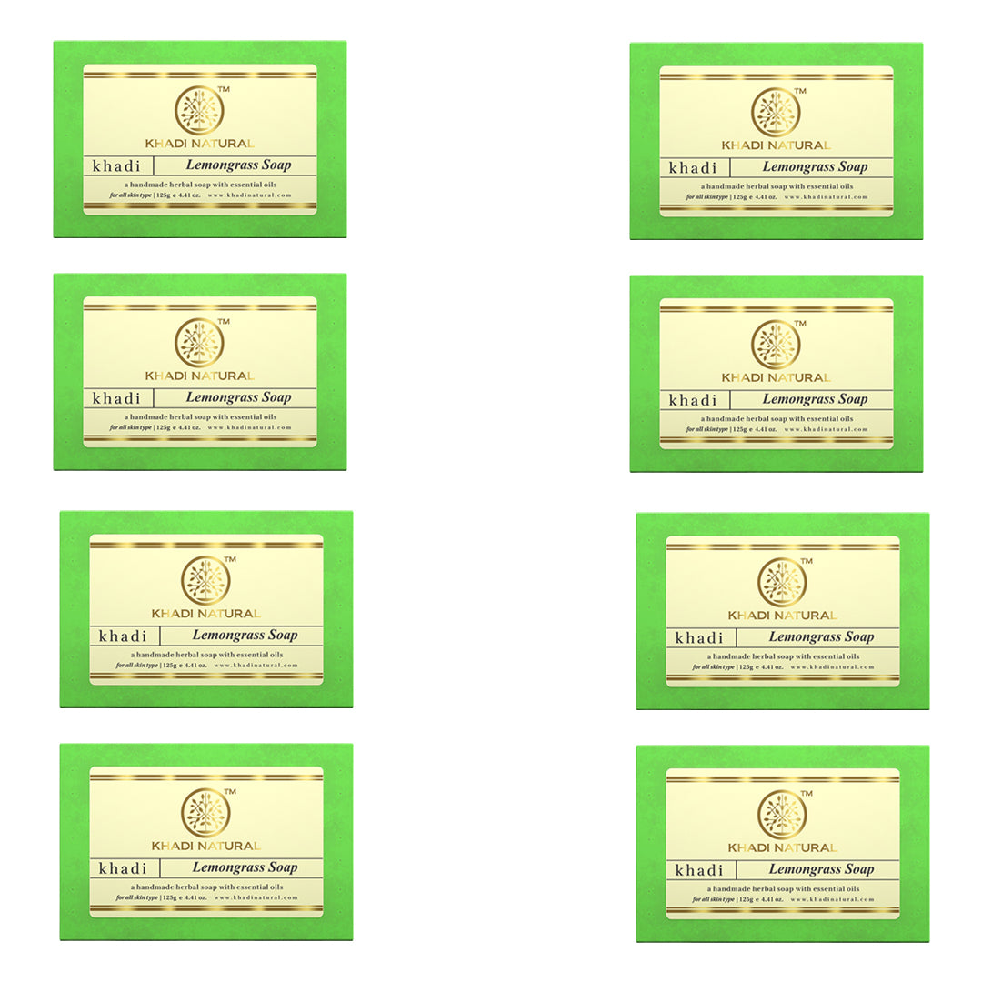 Khadi Natural Herbal Lemongrass Soap 125g (Pack of 8)