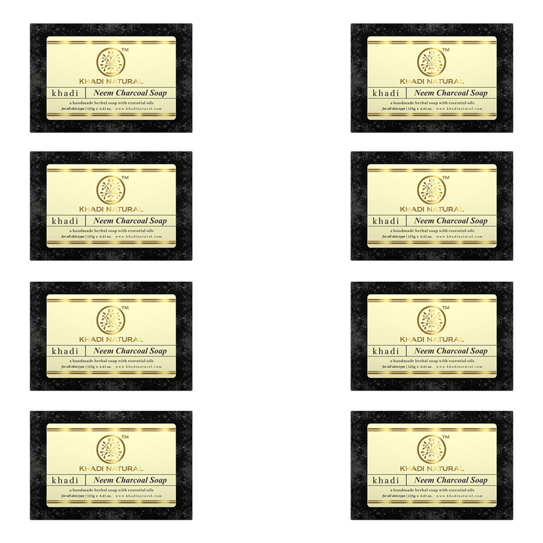 Khadi Natural Neem Charcoal Soap 125g (Pack Of 8)