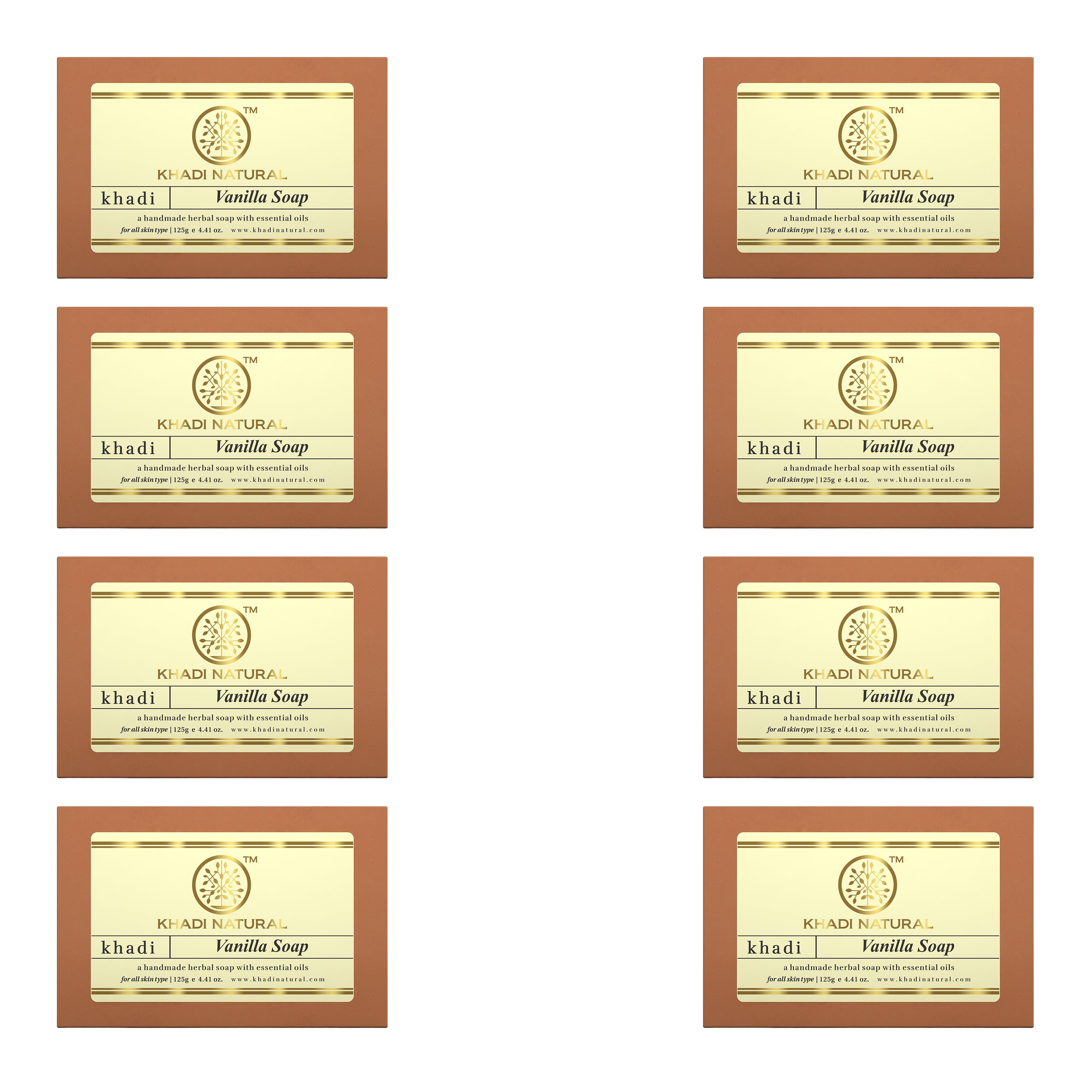 Khadi Natural Vanilla Soap 125g (Pack Of 8)