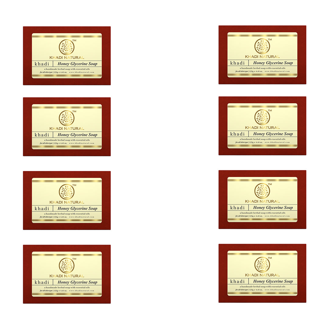 Khadi Natural Honey Glycerine Soap 125g (Pack Of 8)