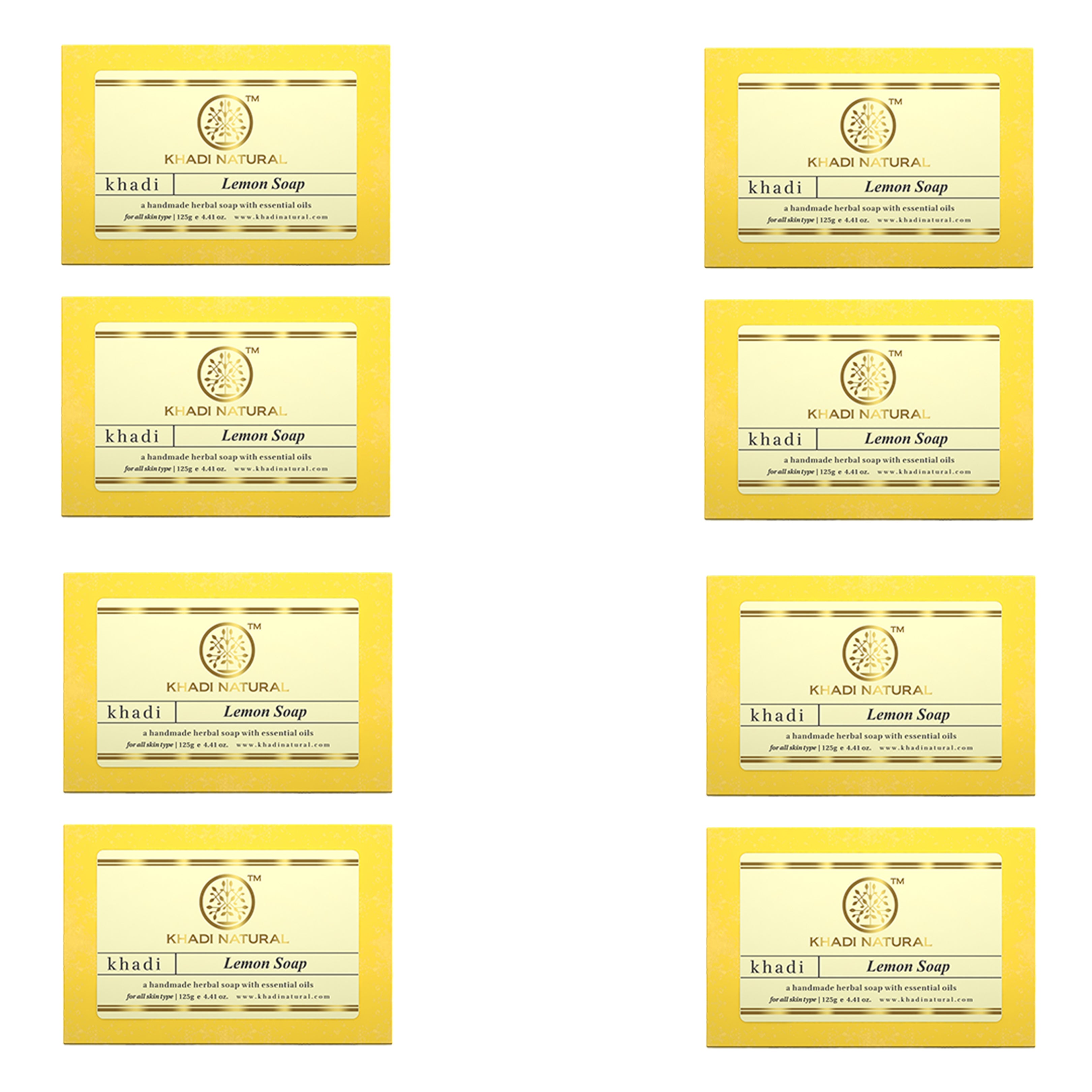 Khadi Natural Herbal Lemon Soap 125g (Pack Of 8)
