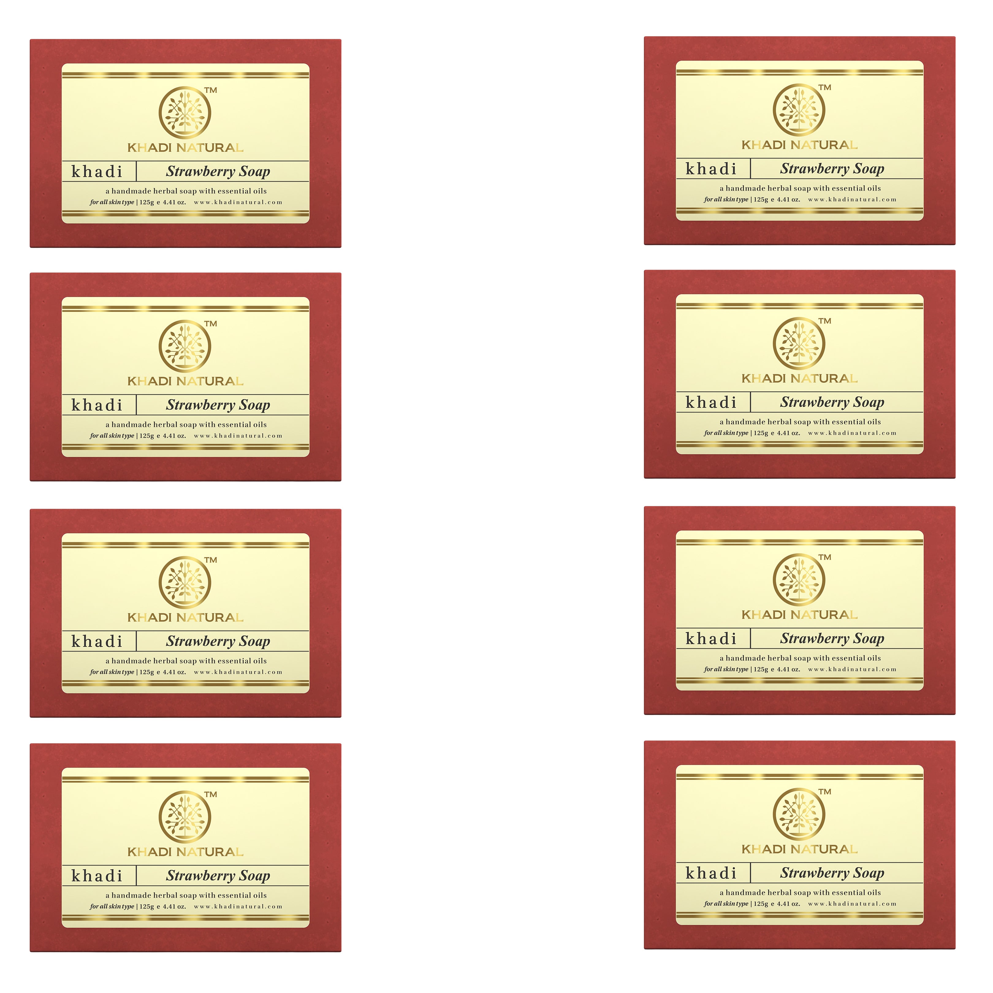 Khadi Natural Strawberry Soap 125g (Pack of 8)
