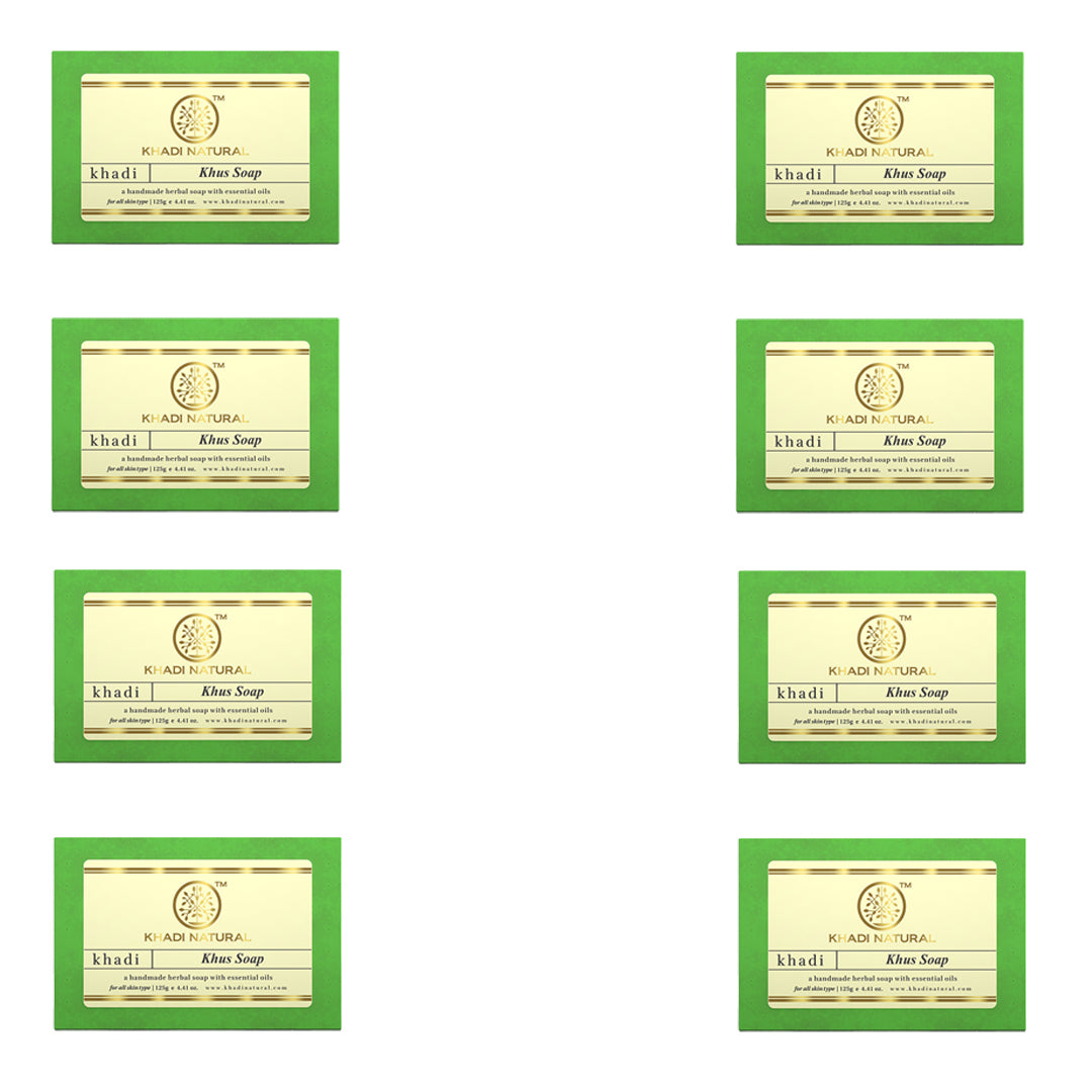 Khadi Natural Herbal Khus Soap 125g (Pack of 8)