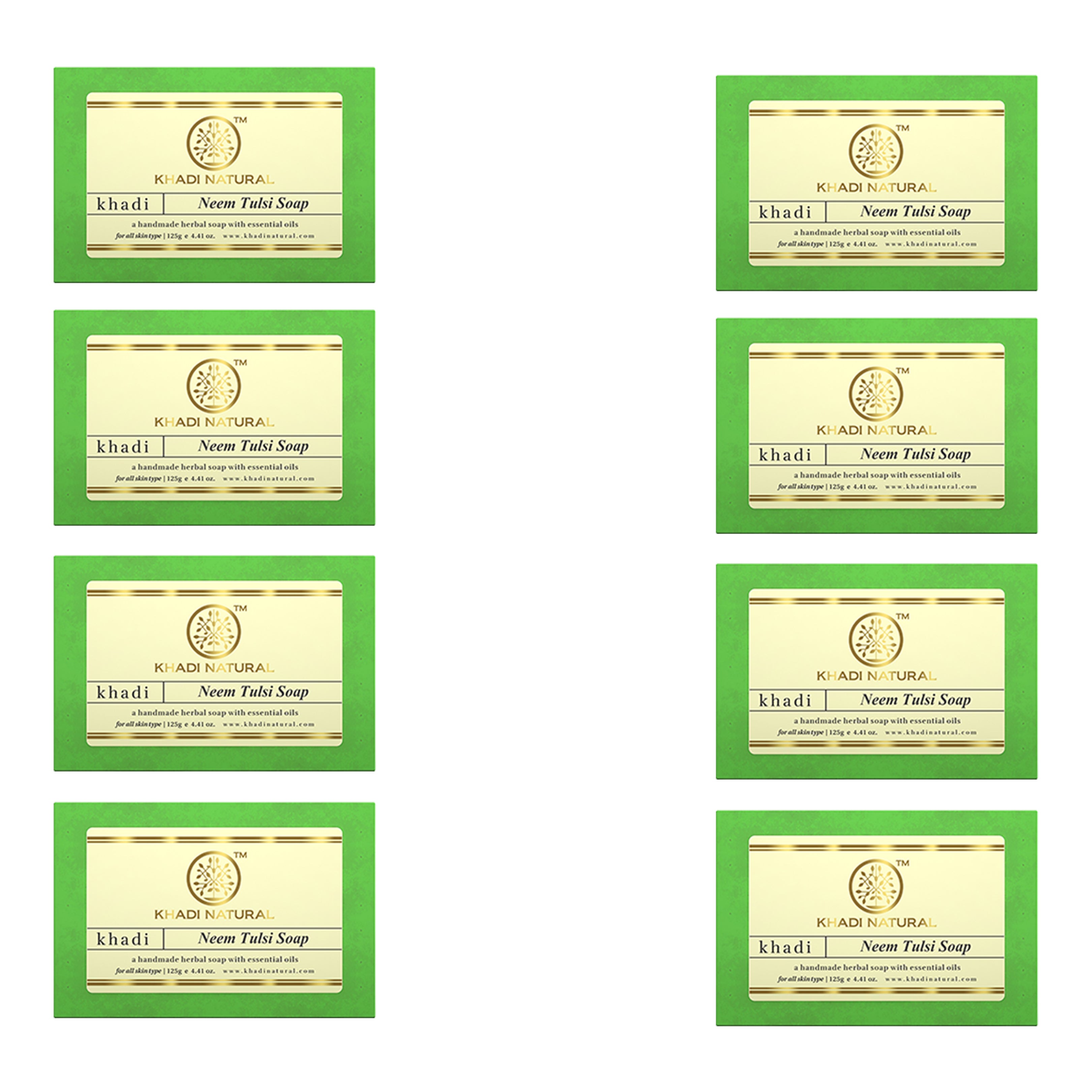 Khadi Natural Neem-Tulsi Soap 125g (Pack Of 8)