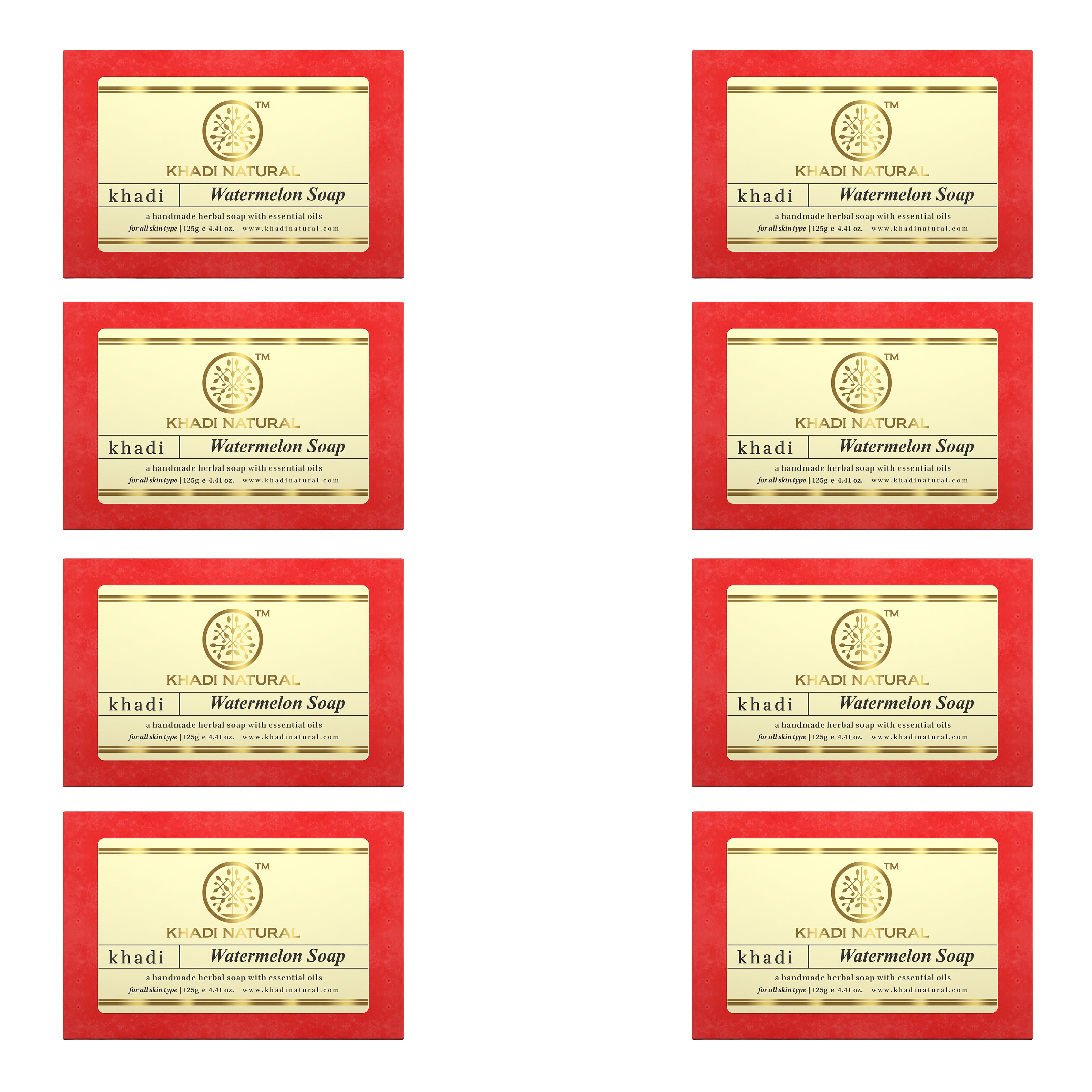 Khadi Natural Herbal Watermelon Soap 125 g (Pack of 8)