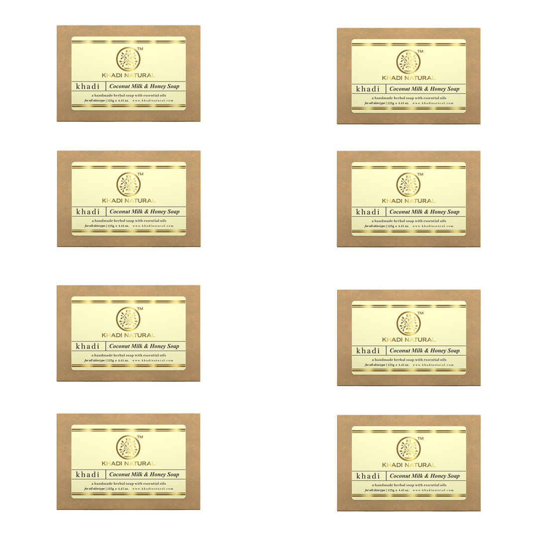 Khadi Natural Coconut Milk & Honey Soap 125g (Pack Of 8)