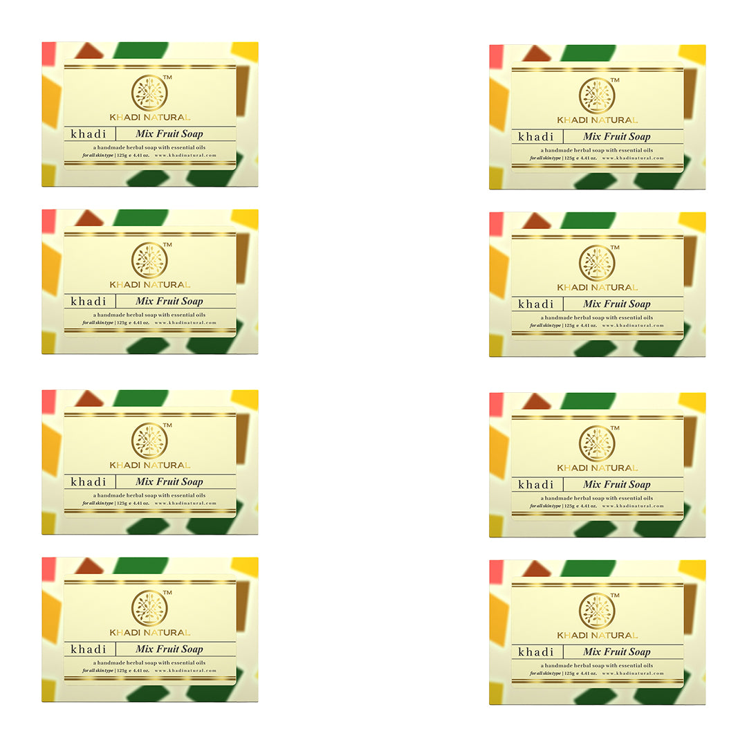 Khadi Natural Mix Fruit Soap 125g (Pack of 8)