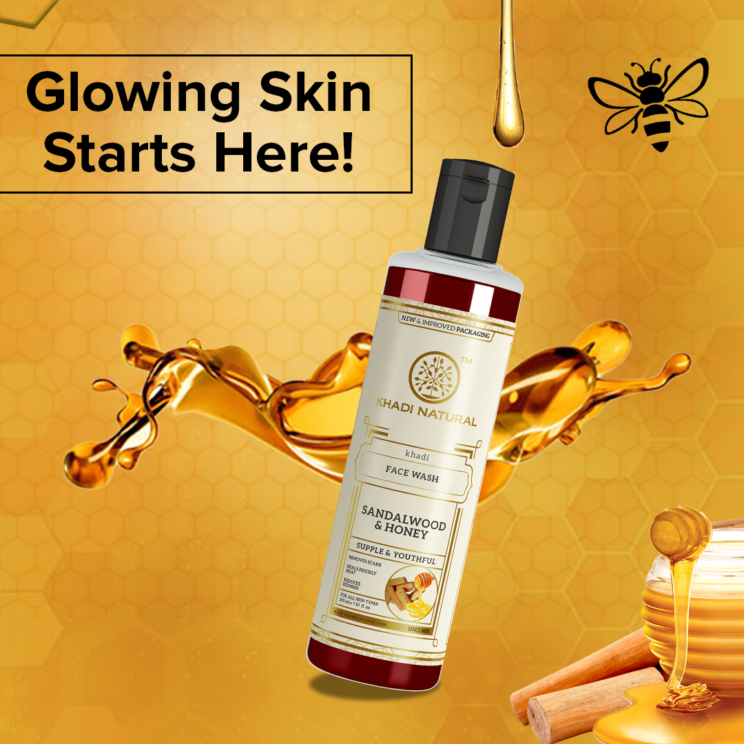 Khadi Natural Sandalwood & Honey Face Wash-210 ml