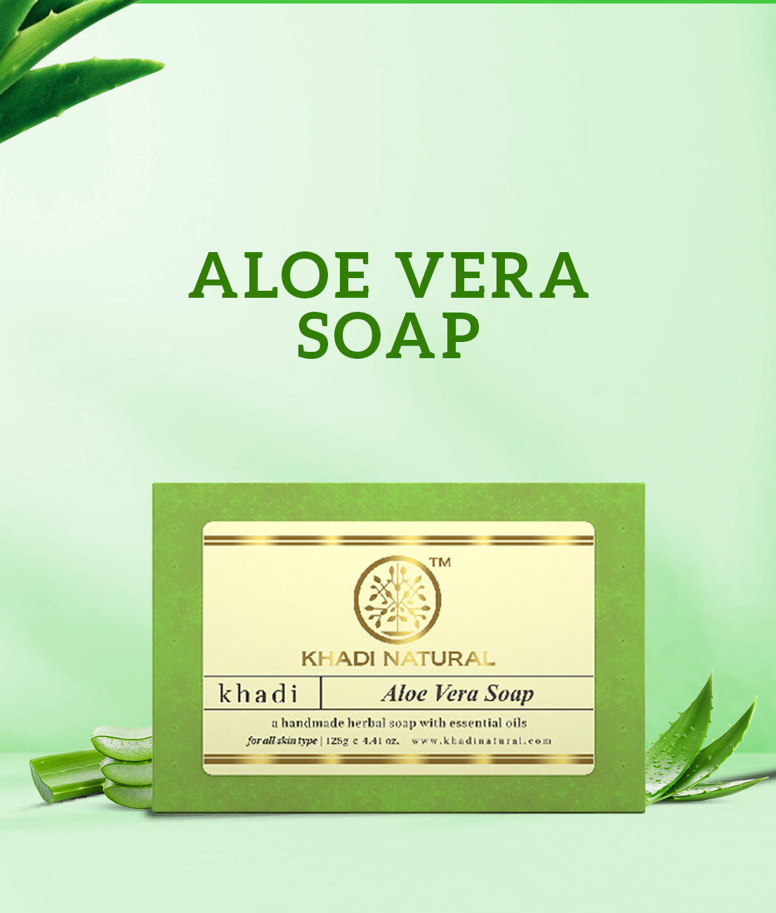 Khadi Natural Herbal Aloevera Soap-125 g