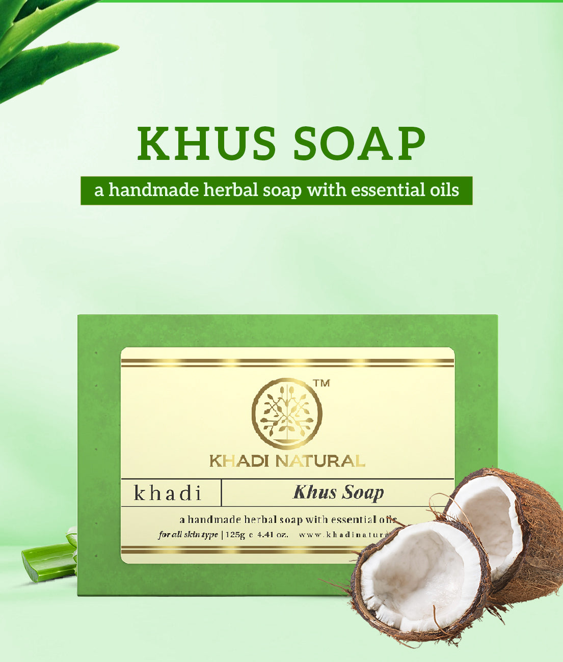 Khadi Natural Herbal Khus Soap
