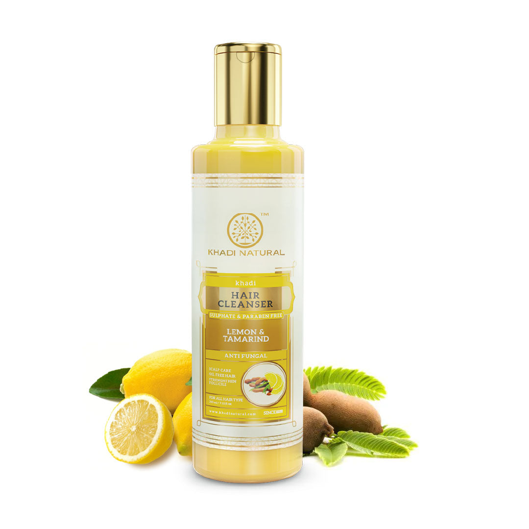 Khadi Natural Lemon & Tamarind Hair Cleanser- Sulphate & Paraben Free-210 ml